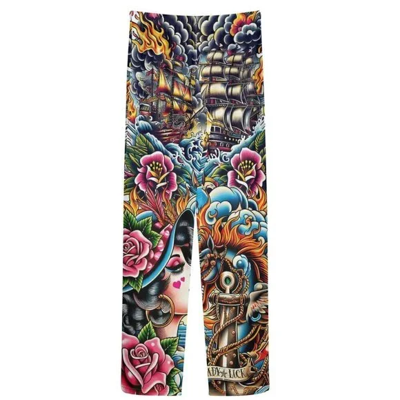 MESH Tattoo Pants Conceptual Subculture One Size fits Small Medium Beach Cover - Picture 4 of 8